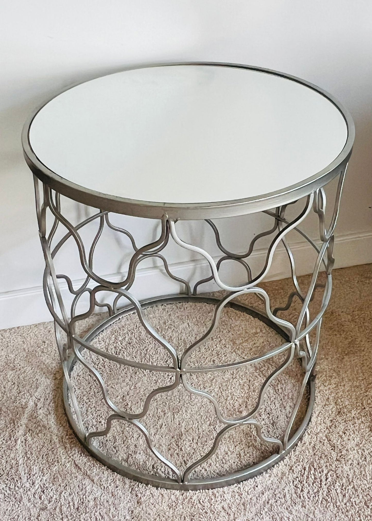 White Top Table With Silver Frame 1 unit