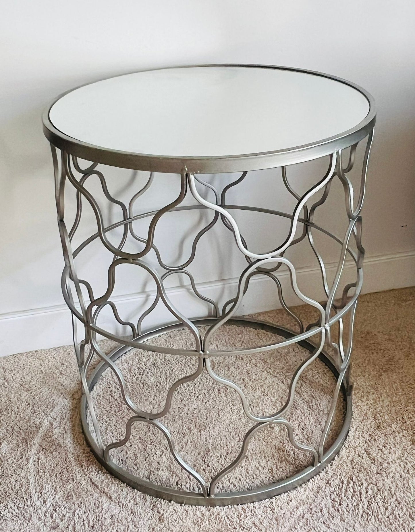 White Top Table With Silver Frame 1 unit